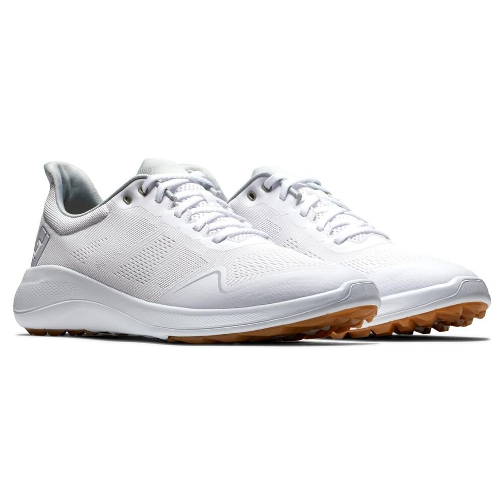 Footjoy FJ Flex Spikeless Golf Shoes Mens 11.5 Medium White Gum Mesh 56139 NEW
